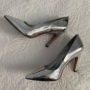 Silver Stiletto Heels, size 7